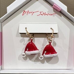 Betsey Johnson | Whimsical Christmas Santa Hat Earrings